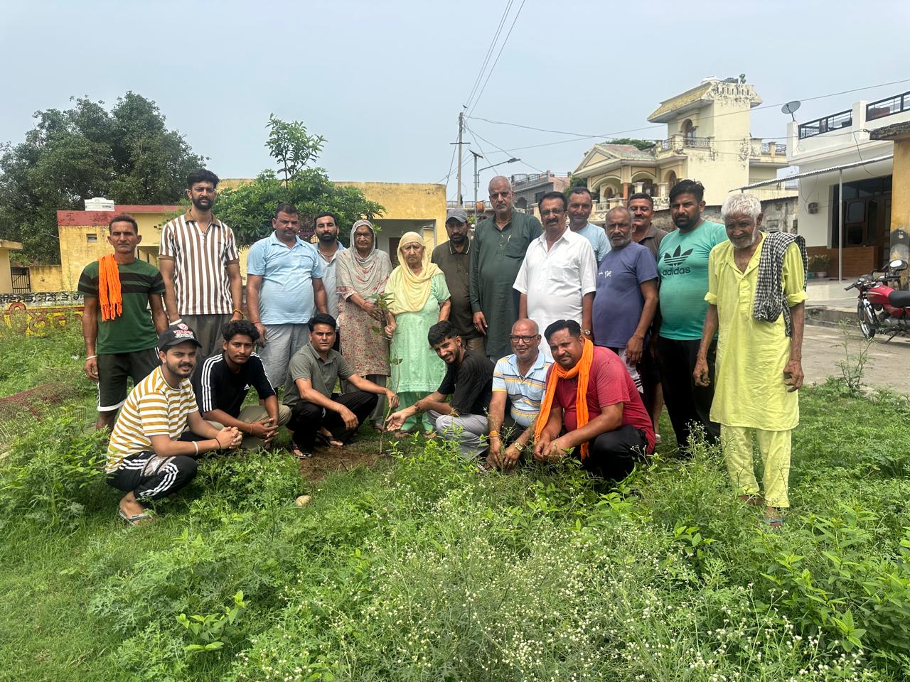 Sarpanch Somnath Rana formally initiated the plantation of trees in village Majari by the hands of the elders.